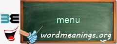 WordMeaning blackboard for menu